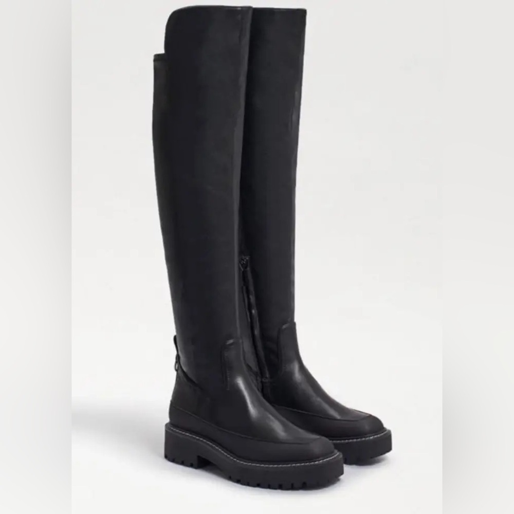 Sam Edelman $225 Women’s Lerue Over The Knee Lug Sole Black Boots Size 6 NWT